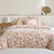 Linge de lit Chloé bicolore imprimé feuillage - en coton (melon)