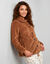 Veste polaire brod&eacute;e, col Claudine (caramel)