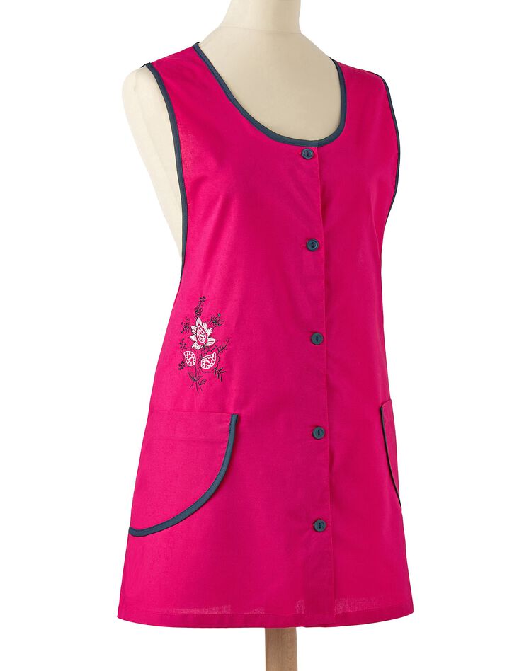 Tablier cuisine brodé 7/8ème sans manches (fuchsia) Tablier cuisine brodé 7/8ème sans manches (fuchsia)