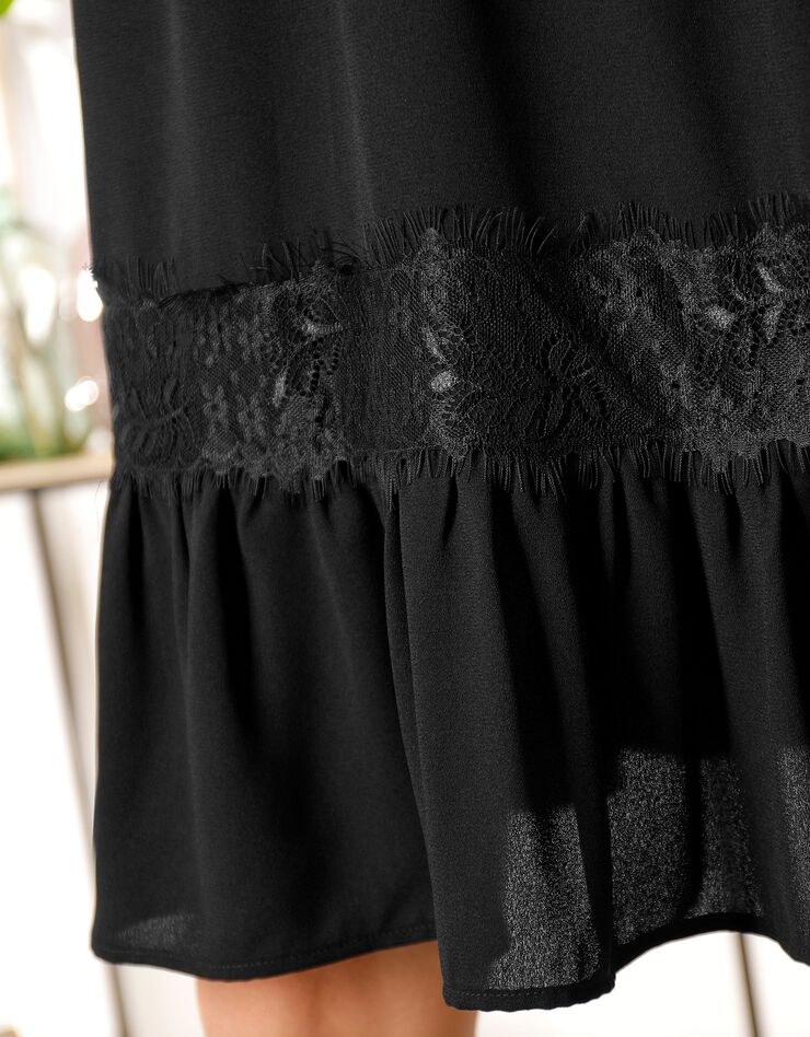 Robe dos croisé unie (noir) Robe dos croisé unie (noir)