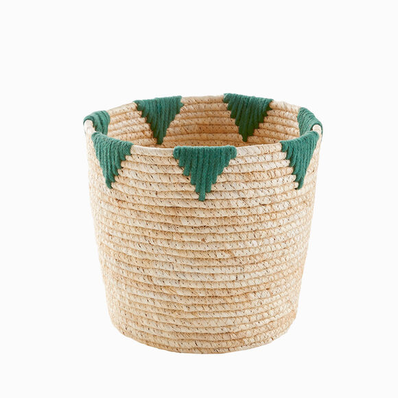 Panier bicolore rond ma&iuml;s - lot de 2 (naturel)