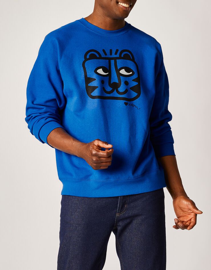 Sweat homme molleton imprimé, collection LEM (bleu) Sweat homme molleton imprimé, collection LEM (bleu)