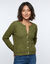 Cardigan uni maille fantaisie (vert olive)
