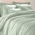 Linge de lit uni polyester-coton Colombine (vert amande)