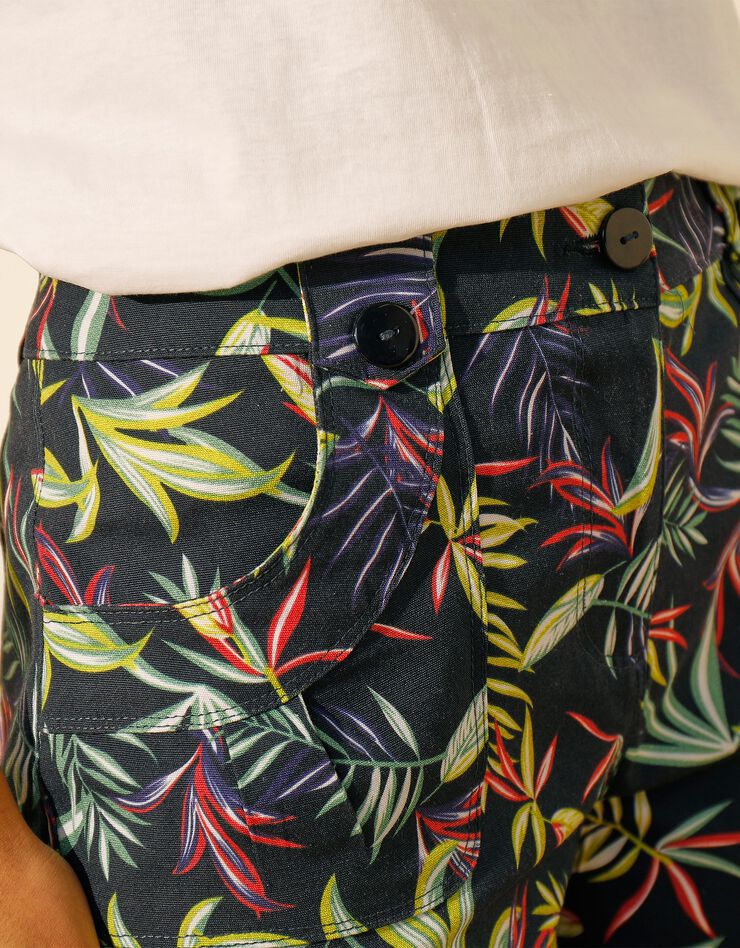 Short imprimé à revers stretch (marine / vert) Short imprimé à revers stretch (marine / vert)