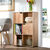 Meuble de rangement STAVRA - 6 cases, 3 portes (naturel)