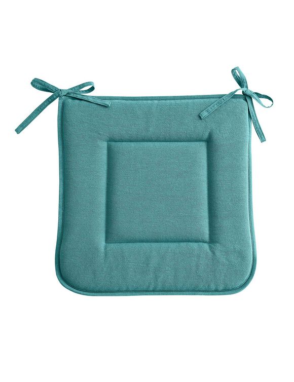 Galette de chaise carrée (bleu canard)