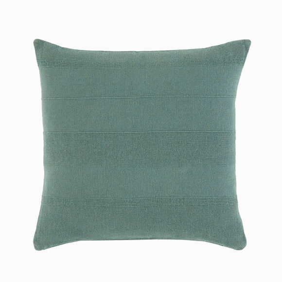 Housse coussin unie coton tissage artisanal - lot de 2 (vert gris&eacute;)