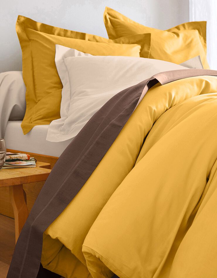 Linge de lit uni polycoton (sable)