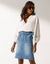 Jupe évasée en jean, taille élastiquée (bleached)