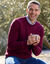 Pull col rond 80% laine (bordeaux)