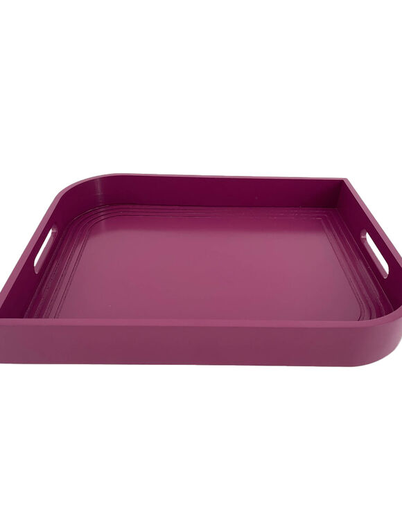 Plateau rectangulaire en bois (fuchsia)