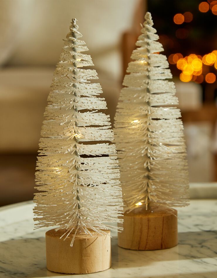 Sapin lumineux à leds blanc - lot de 2 (blanc)