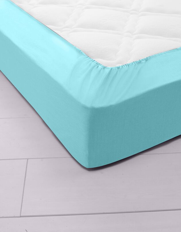 Drap-housse uni jersey bonnet 40 cm (lagon)