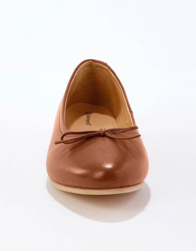 Ballerines plates confort en cuir - caramel (caramel)