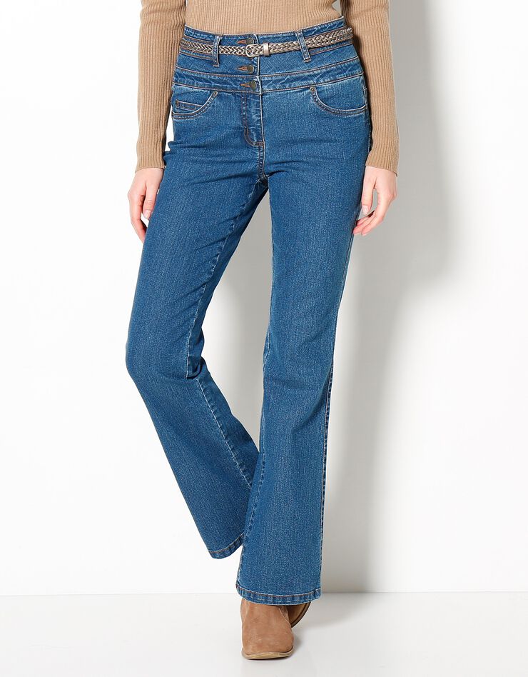 Jean taille haute coupe bootcut entrej. 78 cm (stone) Jean taille haute coupe bootcut entrej. 78 cm (stone)