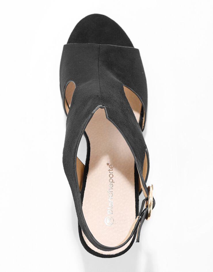 Sandales enveloppantes à talon bois (noir)