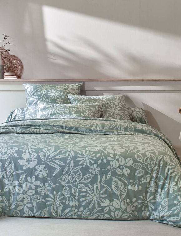 Linge de lit Céline en flanelle imprimé floral (eucalyptus)