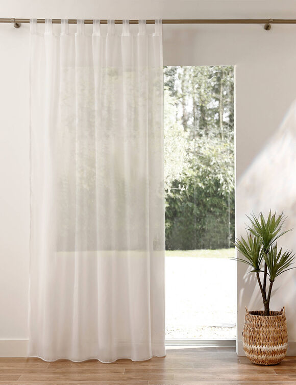 Panneau voile uni finition pattes (ivoire)