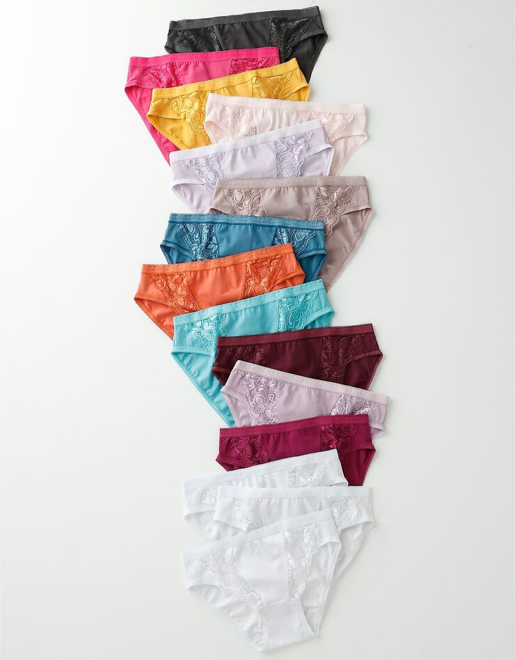 Culotte maxi dentelle - lot de 3 (kaki + rose + terracotta)