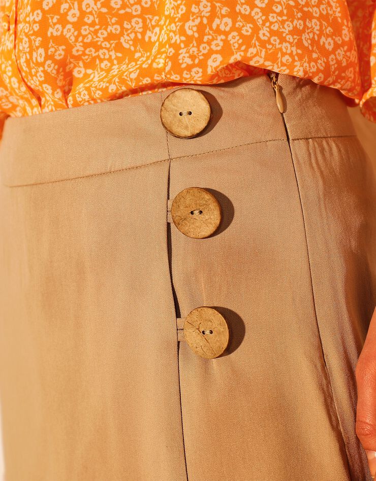 Short jupette viscose fluide boutonné (naturel) Short jupette viscose fluide boutonné (naturel)