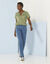 T-shirt col tunisien manches courtes, broderie anglaise (kaki clair)