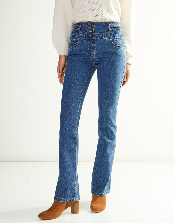 Jean coupe bootcut taille haute stretch - entrej. 78 cm (stone) Jean coupe bootcut taille haute stretch - entrej. 78 cm (stone)