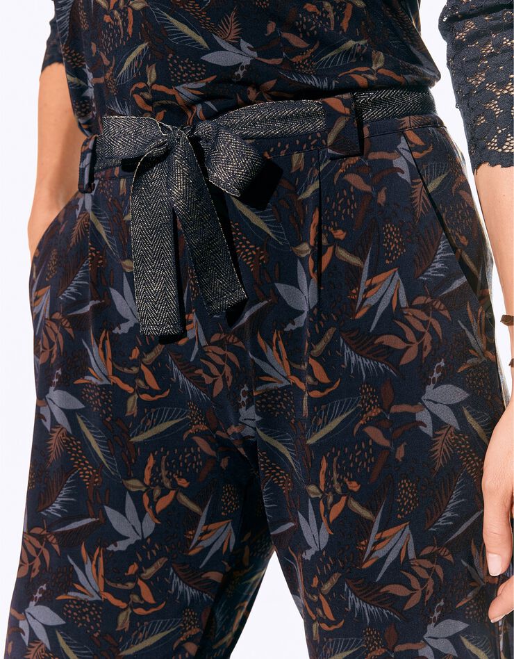 Pantalon imprimé, maille (marine) Pantalon imprimé, maille (marine)