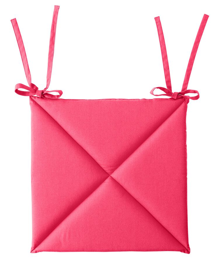 Galette de chaise unie carrée - lot de 2 (framboise) Galette de chaise unie carrée - lot de 2 (framboise)