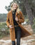 Manteau maille bouclette col tailleur (caramel)