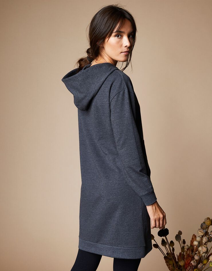 Robe molleton à capuche (gris chiné) Robe molleton à capuche (gris chiné)