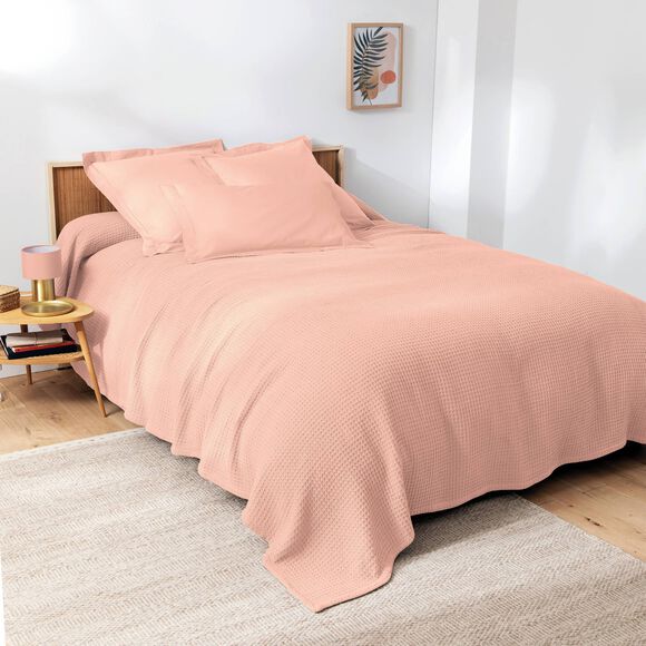 Couverture climatisante nid d'abeille 350 g/m² (rose poudré)