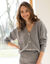Gilet à boutons officier, volume loose (gris chiné)