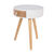 Table de chevet ronde bicolore TIHAME - 1 tiroir (blanc)