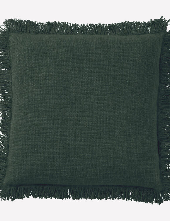 Coussin uni coton texturé (eucalyptus)