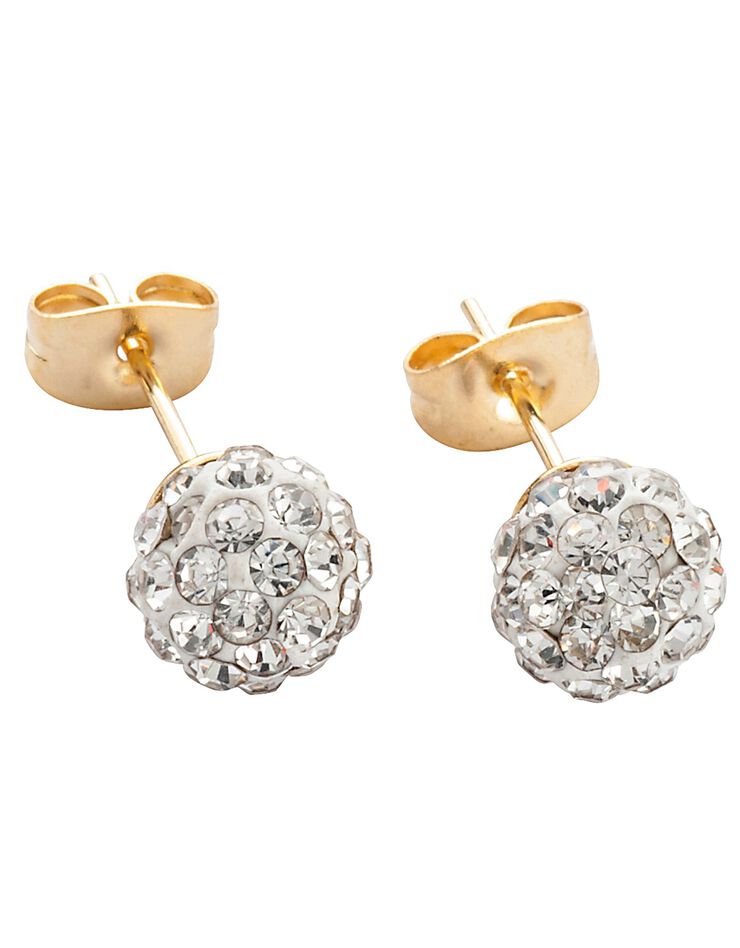 Boucles d'oreilles strass et dorées or fin (unique)