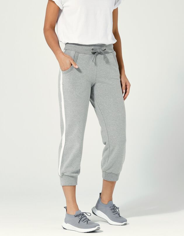 Pantacourt blousant bicolore (gris chiné / blanc)