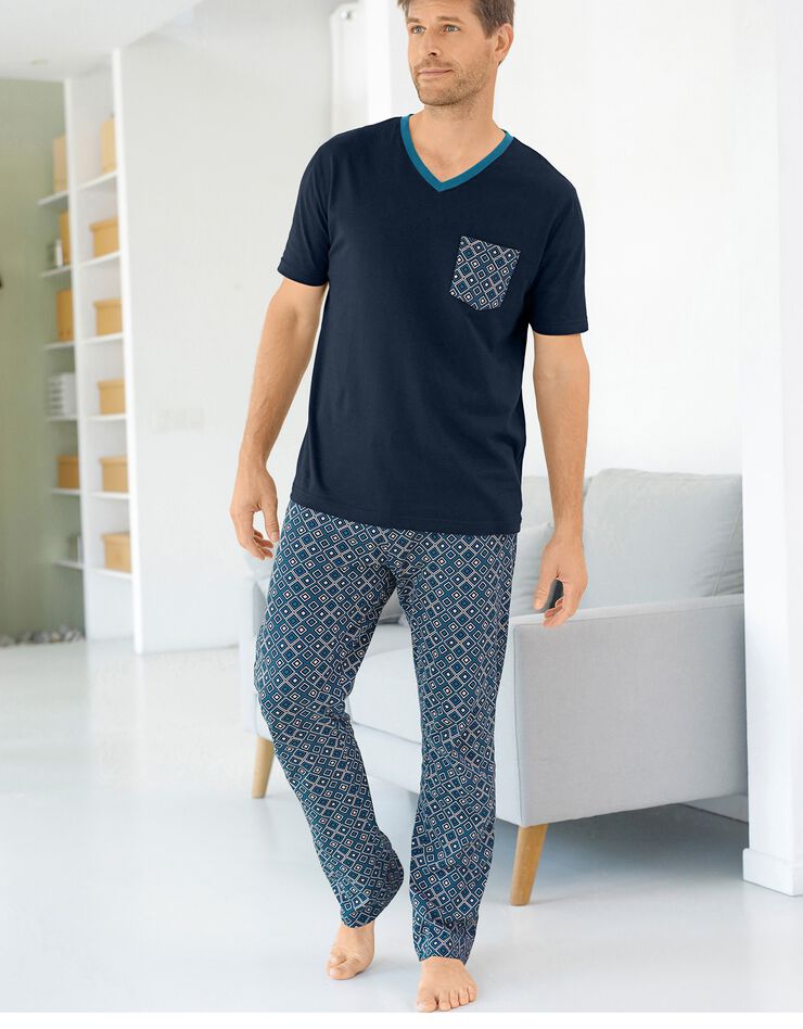 Pantalon pyjama imprimé (marine / bleu) Pantalon pyjama imprimé (marine / bleu)