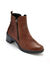 Boots fermeture zipp&eacute;e en cuir, largeur confort (marron)