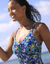 Maillot de bain 1 pièce imprimé sculptant Naga (bleu / vert)