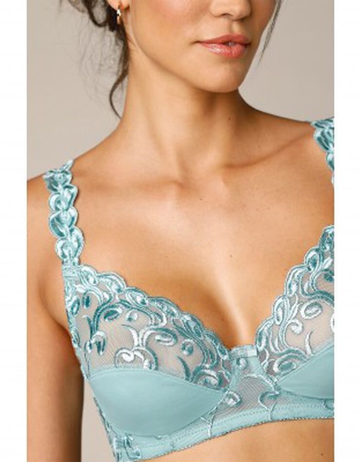 Soutien-gorge brodé microfibre sans armatures Sienne - lot de 2 (rouge + jade) Soutien-gorge brodé microfibre sans armatures Sienne - lot de 2 (rouge + jade)