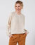 Pull col tunisien, maille anglaise (écru)
