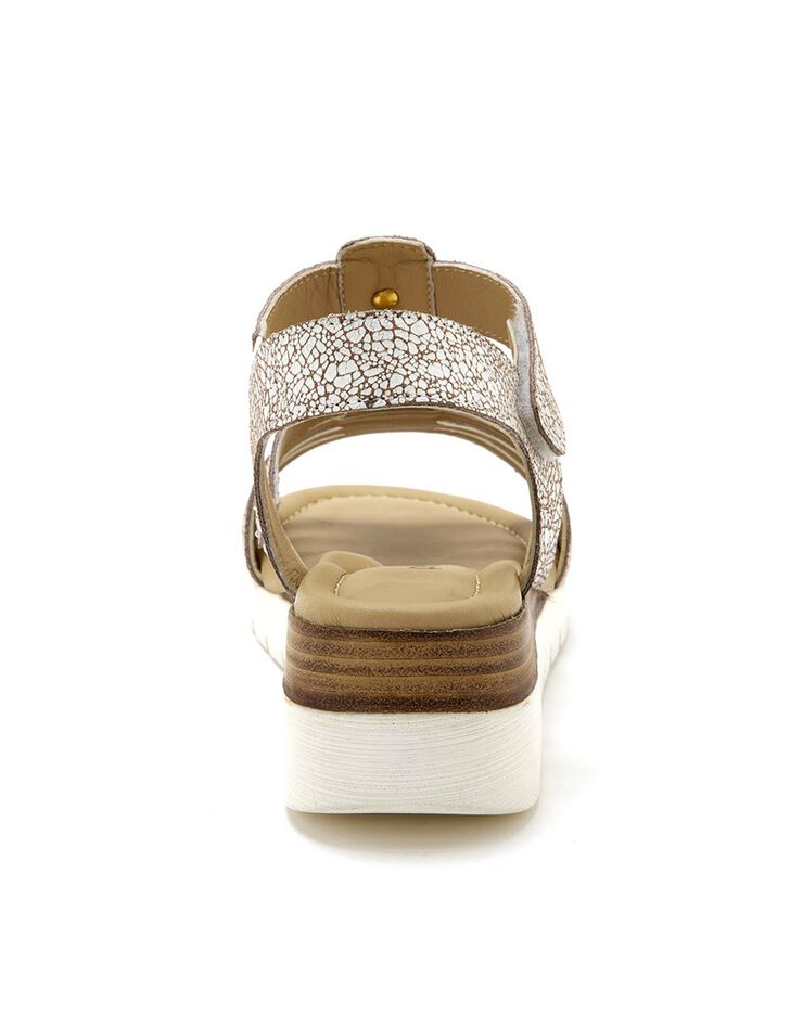 Sandales scratchées extra grande largeur (beige) Sandales scratchées extra grande largeur (beige)