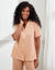 Pyjama court imprimé carreaux (orange)