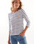 T-shirt marinière broderie coeur doré en coton biologique(**) (blanc / marine)