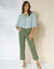 Pantalon 7/8ème cargo, twill stretch (kaki foncé)