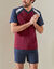 Pyjama short tricolore - lot de 2 (marine / bordeaux)