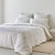 Linge de lit blanc brodé feuillage Colombine® (blanc)