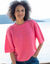 Pull loose manches coudes, laine et mohair mélangés (rose)