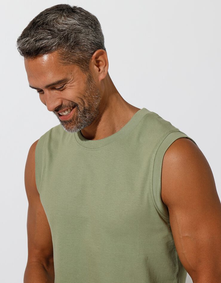 T-shirt col rond sans manches - lot de 3 (orange + vert + jaune)
